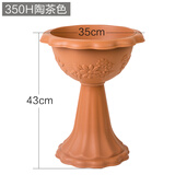 爱丽思（IRIS）杯型环保树脂花盆室内阳台欧式塑料圆型花盆屋顶阳台花园磨砂花盆 350H陶茶色