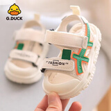 G.duck小黄鸭凉鞋男2025夏新0-1岁2婴儿鞋包头防滑儿童沙滩鞋镂空软底鞋 8813绿色 18 内长约13.5cm