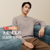 红豆（Hodo）【太阳绒】毛衣男菠萝纹可机洗加绒毛衫发热保暖针织衫