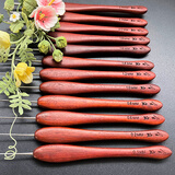 金岚钩针正品手工血檀木编织钩针工具套装木柄毛线不锈钢标准针头勾针 【2.0mm】 送记号扣+缝合针