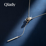 Qlady环环相扣毛衣链女长款项链女流苏轻奢配饰毛衣挂件时尚首饰品礼物 浅金色