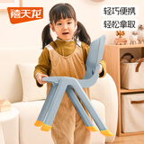 禧天龙家用加厚凳子椅子带靠背幼儿矮凳宝宝椅小板凳换鞋凳 创意凳子 石青色1只装【带防滑脚套】