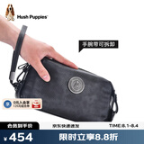 暇步士（Hush Puppies）男士手包轻奢高档品牌真皮商务手抓包2025新款头层牛皮双色手拿包 银灰色HA-1811711W-5813