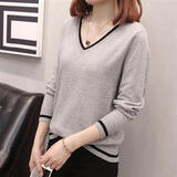凡摩乔斤大码女装秋冬针织衫胖妹妹宽松遮肉显瘦毛衣针织打底衫 灰色 2XL 建议135~165斤