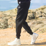 阿迪达斯（adidas）男裤子24夏新款运动裤跑步训练健身卫裤棉质透气宽松休闲舒适长裤 单层/经典黑-束脚/柔软舒适 S/175（建议体重110-130斤）