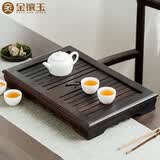 金镶玉茶盘茶托实木茶具托盘抽屉式茶海茶台茶具配件 檀木小琴台
