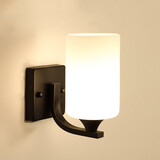 熠豪（YIHAO）壁灯床头灯简约现代卧室客厅欧式美式LED酒店过道灯具 6001单头黑色 三色光