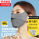 素锦初澜防晒口罩女夏季骑开车防紫外线面罩透气冰丝立体遮阳加大薄款男 原版高品质短款【深灰色】