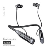 萌可儿 【超大电池】蓝牙耳机超长待机挂脖式带歌耳机含歌曲无线运动型入耳式降噪游戏跑步高音质可插卡 黑色（大电池+高音质） 蓝牙/插卡+高音质+高清通话