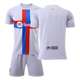 锐特斯丁 巴萨球衣10号梅西球衣队服训练儿童足球服套装男女定制印字印号 22-23二客带队徽（可印号） 28码155-165CM 45-50kg