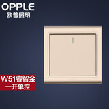 欧普照明（OPPLE）开关插座面板电源墙壁五孔插座家用5孔KG-W51 一开单控