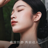 东方翡翠精致小众百搭S925银镶帝王绿翡翠耳饰耳钉女 生日礼物送老婆妈妈