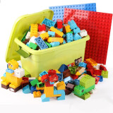 仙邦宝贝儿童大颗粒积木拼装玩具兼容某高积木 男孩女孩玩具底板收纳桶 182大颗粒+收纳桶+2底板
