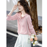 德玛纳【简约风上衣】春秋连帽肌理松弛感舒适显瘦女上衣