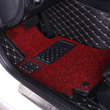 道古驰 主驾驶脚垫 双层可拆卸汽车脚垫单层专车专用全包围丝圈脚垫单片正驾驶 黑色米线+红色丝圈