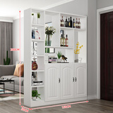 耐誉玄关柜入户正对门家用客厅屏风隔断柜新款欧式酒柜储物柜进门鞋柜 200*150*30暖白3门+附格 送货到楼下【自行安装】