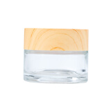 木纹玻璃膏霜盒磨砂面霜分装瓶便携旅行面膜化妆品盒子粉底液乳液 透明/5g