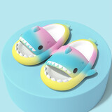 LATE TIME卡通彩虹小鲨鱼儿童拖鞋夏季男童室内防滑洗澡女宝宝亲子凉拖外穿