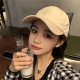 罗维利特帽子男夏天鸭舌帽女情侣百搭遮阳棒球帽情侣款男女通用 纯米色棒球帽 均码 54-60