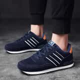 炫步新款360运动鞋男鞋冬季跑步鞋韩版旅游鞋男士休闲鞋子阿甘鞋 棉鞋 2018黑宝蓝-单鞋革面 40码