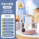 aiyouwei【3L大雾量】新款加湿器家用静音卧室小型空气香薰精油脸部补水喷雾专用桌面室内办公室生日女生 【樱花粉】大雾量双喷智能数显多模式夜灯