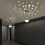 大观园（DGY）极简走廊过道阳台灯现代简约北欧星星创意星空投影灯中山灯具521O 星空灯1支装-12CM-三色变光/12瓦