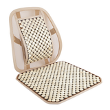 笨斯基（BENZKI） 夏季汽车腰靠竹片透气腰枕腰垫办公室靠背座椅护腰靠垫坐垫一体 梨木透气款-米色