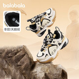 巴拉巴拉童鞋儿童男小童轻便跑鞋冬季新款运动鞋子女童中大童 米白10301 30码