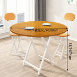 全品屋折叠餐桌户外折叠桌子电脑桌饭桌方桌圆桌麻将桌吃饭桌小桌椅组合 单圆桌-浅胡桃木纹 80cm