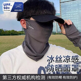 回力防晒面罩男骑行冰丝面巾魔术头巾围脖套防风尘骑车装备钓鱼面罩 深灰色 均码