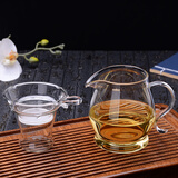 76台湾76玻璃公道杯带茶漏套装家用加厚透明分茶器茶海功夫茶具配件 企鹅公杯（平嘴）400ml套组