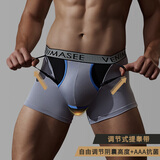 维尼玛希（VeniMasee）男士阴囊托带内裤精s索静脉提睾曲张枪弹分离阴囊拖睾丸托四角裤 银色 L 【建议体重110-140斤】