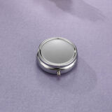 明圆清方迷你便携小药盒密封防潮急救收纳瓶口袋小药盒收纳盒两格三格 金属药盒 - 圆形三格