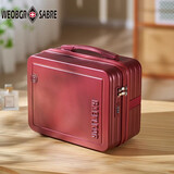 WEOBGR SABRE瑞士军刀14寸超轻手提行李箱化妆箱女迷你小旅行箱轻便12寸登机箱 酒红色【ABS防刮磨砂+密码锁】 14英寸 【可登廉价航空】
