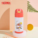 膳魔师（THERMOS）保温杯304不锈钢成人儿童学生吸管水杯子 魔法师系列FFI红色360ml