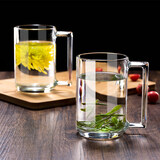 乐美雅（Luminarc）家用加厚透明玻璃杯子耐热带把绿茶杯喝水杯牛奶果汁杯简约套装 钢化杯2只 320ml