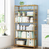 竹艺佳（ZHUYIJIA） 书架简易书柜多层落地经济型多功能置物储物架省空间收纳架层架 六层90cm书架