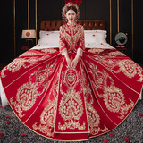 枝己（ZEIMSSMM） 奢华大摆秀禾服新娘2025新款中式婚纱结婚礼服古装嫁衣婚礼服 22720 S