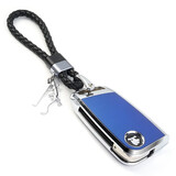 锐鸿图 柯迪亚克钥匙套斯柯达新速派2021/20款明锐柯珞克车钥匙包保护壳扣男女 酷炫蓝保护壳+黑灰撞色黑编织绳扣