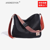 ANDSEEYOU品牌 斜挎包女 易搭休闲单肩大包大容量通勤包斜挎包女包旅行背包 黑色小号33*12*26