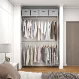 美达斯1.5米金属衣帽间小户型开放式衣帽架卧室收纳衣橱全屋定制 1.5米金属衣柜方案-2（包安装）