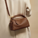 金狐狸（FOXER）头层牛皮女士包包女包大容量手提单肩枕头斜挎包轻奢女友生日礼物