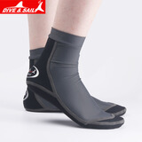 DIVE&SAIL3MM加厚潜水袜 防滑防珊瑚防刮保暖浮潜袜海岛冲浪沙滩袜 氯丁+莱卡款DS013灰色 L