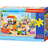 Castorland巧思进口儿童拼图60片智力玩具男孩女孩礼品幼儿园 5-6岁 快乐的建筑工地06809