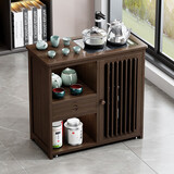 棉美移动茶台茶车家用茶水柜实木小茶桌带轮茶几功夫茶具套装烧水一体 移动茶水柜-无盖板