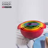 JOSEPH JOSEPH彩虹厨具彩虹盆9件套烘焙工具量勺刻度勺烘培搅拌碗盆沥水洗菜 红色九件套  40080