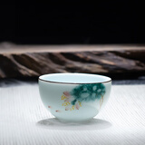 天城一品 青瓷功夫茶杯陶瓷品茗杯单杯莲花普洱杯主人杯个人杯 清荷品茗杯