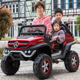 巨龙乌尼莫克奔驰儿童电动汽车遥控小孩坐双人摇摇车大g玩具越野童车 烤漆红顶配四驱避震+便携充电