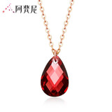 阿梵尼18K玫瑰金朱砂痣项链女黄色石榴石锁骨链 18K金石榴石朱砂痣项链