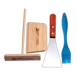 万松堂煎饼工具摊煎饼果子鸡蛋饼竹靶子刮板竹蜻蜓家用电饼铛烙手抓饼 大号煎饼工具套餐大油刷（大号刮板竹蜻蜓）